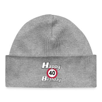 40.Geburtstag , 40 Jahre , Happy Birthday 40 (25) - Baby Organic Mütze - Grau meliert - Vorne