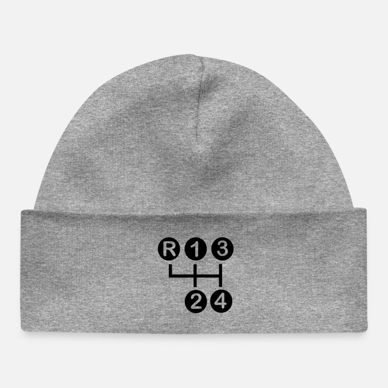Boîte de vitesses 4 vitesses - Bonnet bébé bio - gris chiné