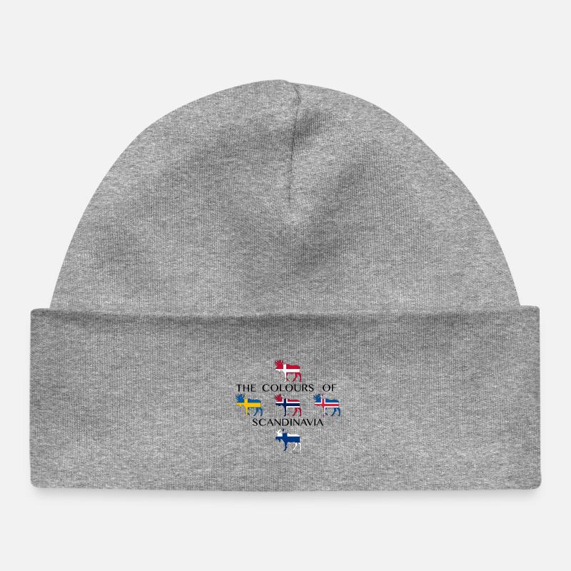 Scandinavie Drapeaux Moose Colors Norvège - Bonnet bébé bio - gris chiné