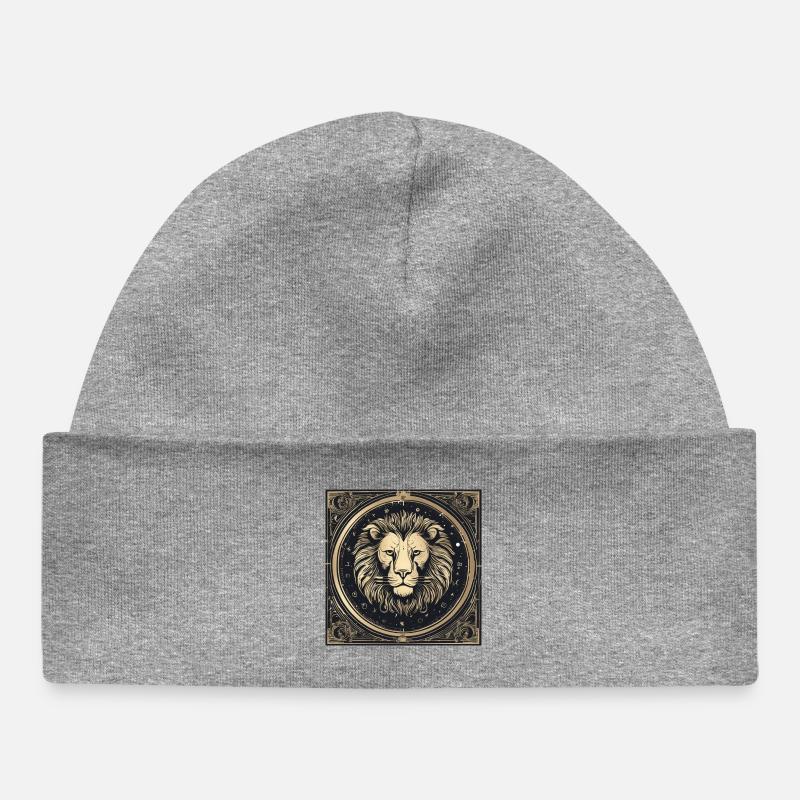 Zodiaque Lion - Bonnet bébé bio - gris chiné