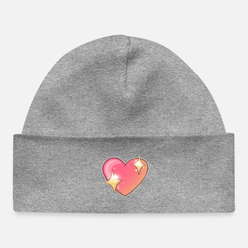Conception de l’emblème du cœur scintillant - Bonnet bébé bio - gris chiné