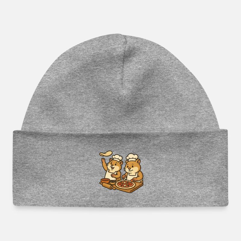 Cuisiniers hamsters - Bonnet bébé bio - gris chiné