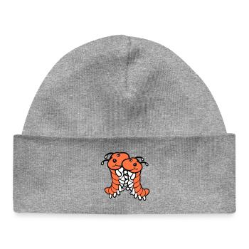 2 caterpillars cute two friends dear couple in love - Baby Organic Beanie - heather grey - Front