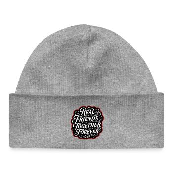 Real friends forever - Baby Organic Beanie - heather grey - Front
