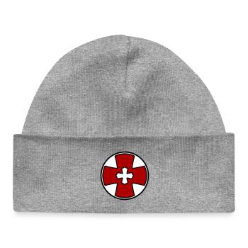 Cross circle - Baby Organic Beanie - heather grey - Front