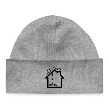 Toiture de logo de fuite de maison - Bonnet bébé bio - gris chiné - Devant