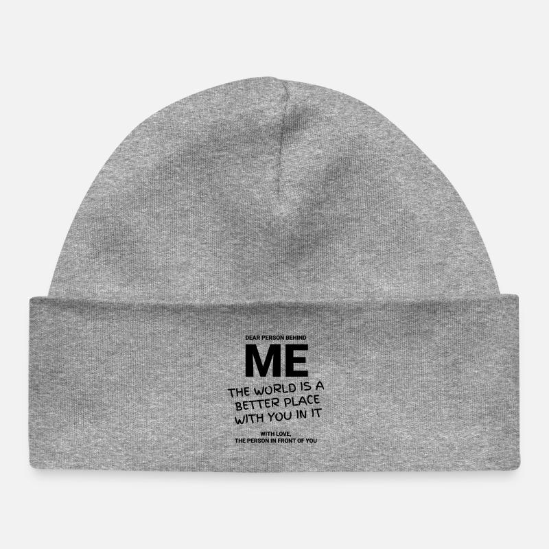 CHÈRE PERSONNE DERRIÈRE MOI - Bonnet bébé bio - gris chiné