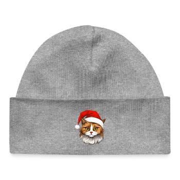Noël chat - Bonnet bébé bio - gris chiné - Devant