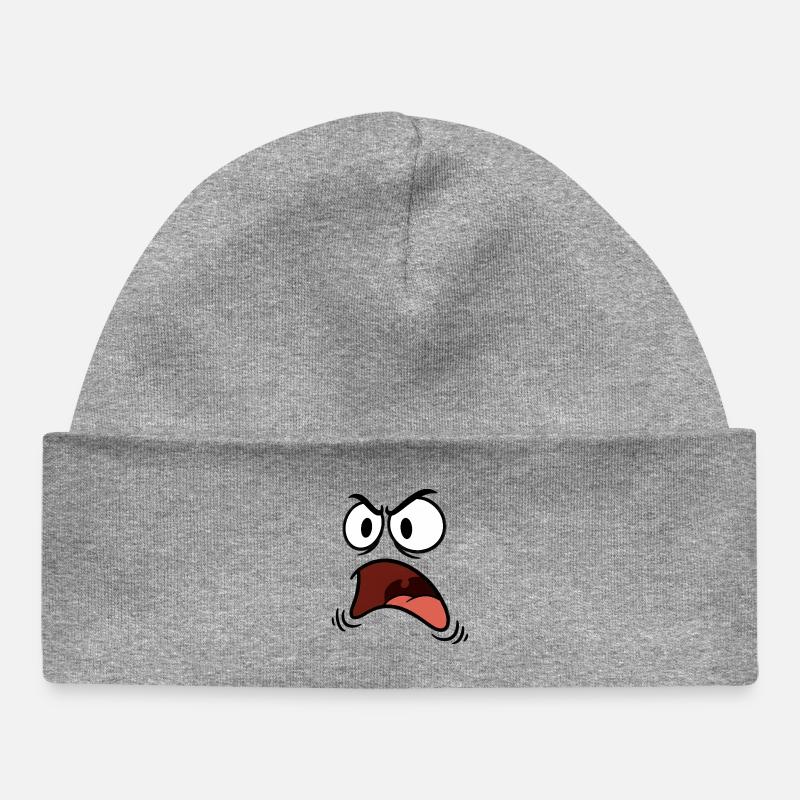 Comique En Tête En Colère - Bonnet bébé bio - gris chiné