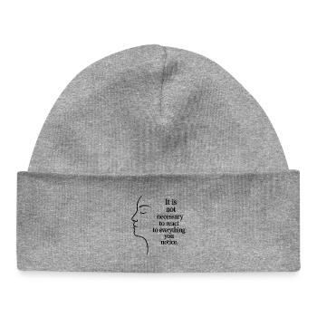 Observation without reaction - Baby Organic Beanie - heather grey - Front