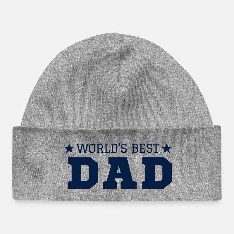 Le meilleur papa du monde - Bonnet bébé bio - gris chiné