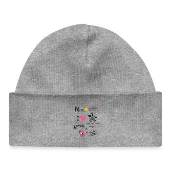 paris Petite Fille Miss Rose Coeur Teen Girl Caniche - Bonnet bébé bio - gris chiné - Devant
