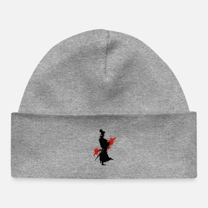 ninja manga kanji kendo aikido combat samouraï jeu - Bonnet bébé bio - gris chiné