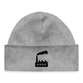 Usine avec de la fumée - Bonnet bébé bio - gris chiné - Devant