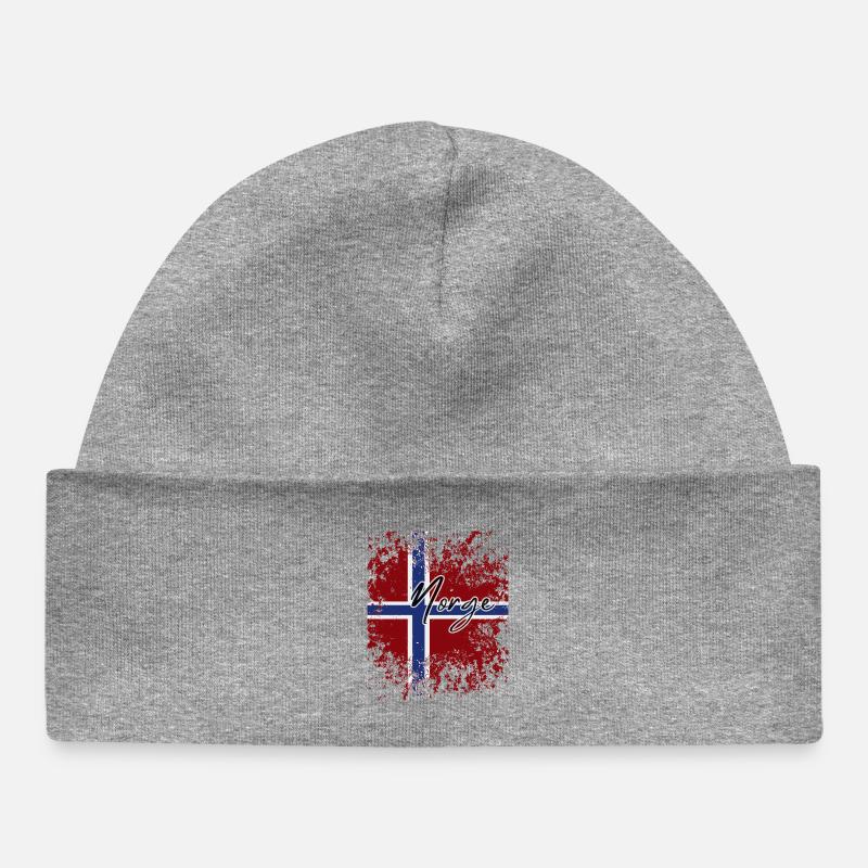 Fierté norvégienne, drapeau norvégien - Bonnet bébé bio - gris chiné