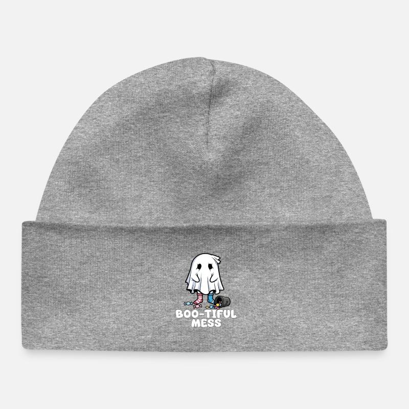 BOO-TIFUL MESS - FANTÔME HALLOWEEN - Bonnet bébé bio - gris chiné