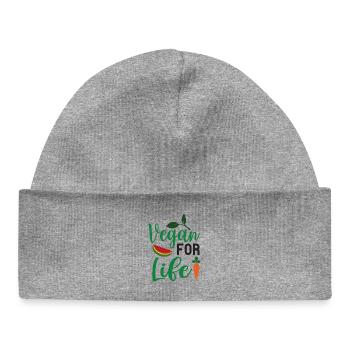 Vegan For Life - Baby Organic Beanie - heather grey - Front