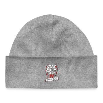 ICU Nurse Stay Calm I've Got IV Access Acute Care - Baby Organic Beanie - heather grey - Front