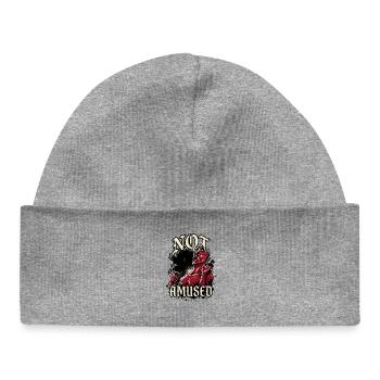 Red Devil Not Amused Funny - Baby Organic Beanie - heather grey - Front
