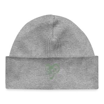 Schädel mit Hörner Widder Totenkopf - Baby Organic Mütze - Grau meliert - Vorne