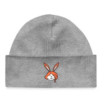 Lapin Fille Jolie Femme Lapin Mignon Cheveux Longs - Bonnet bébé bio - gris chiné - Devant