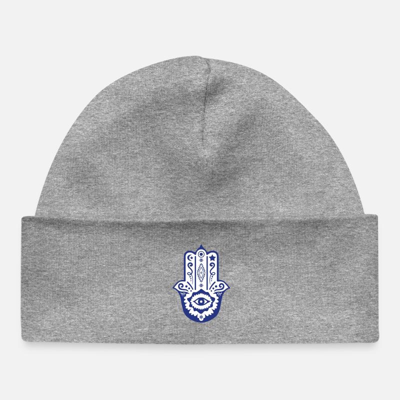 Main de Fatma par Helfspawn - Bonnet bébé bio - gris chiné