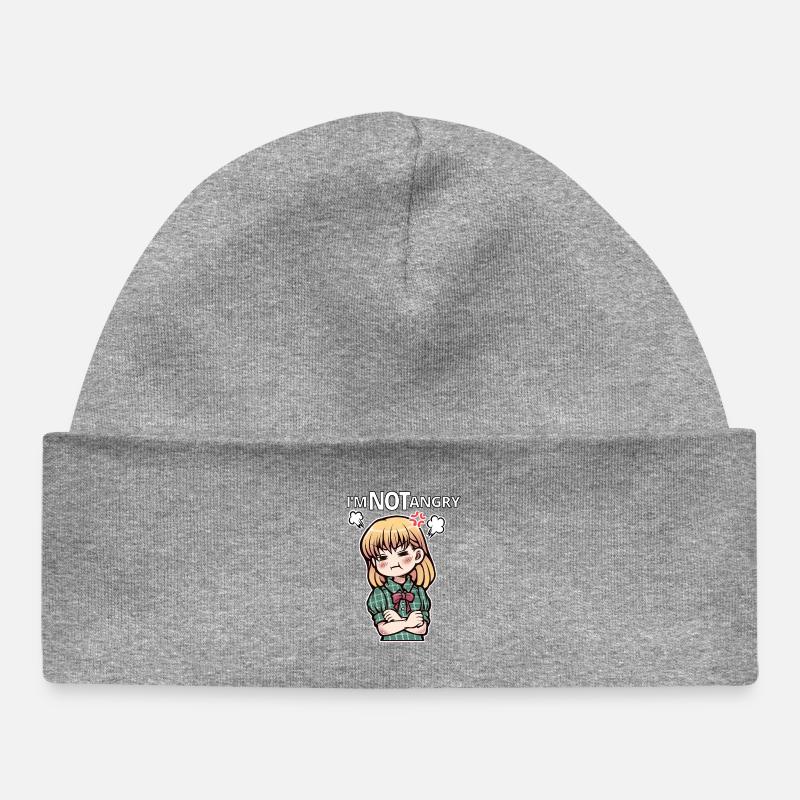 Je ne suis pas fâché ! - Bonnet bébé bio - gris chiné