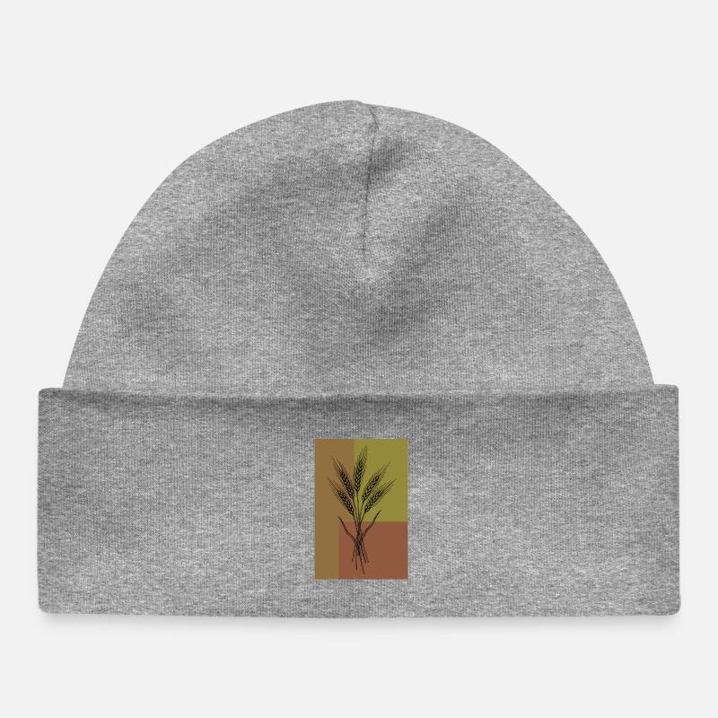 Art de lignes Wheat Ears – Design botanique - Bonnet bébé bio - gris chiné