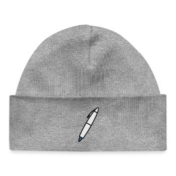 Writing pen for writer - Baby Organic Beanie - heather grey - Front