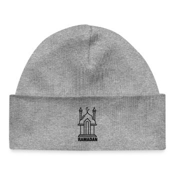 Ramadan Mosque transparent - Baby Organic Beanie - heather grey - Front