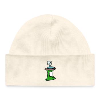 Spray can graffiti art style apparel. - Baby Organic Beanie - heather grey - Front