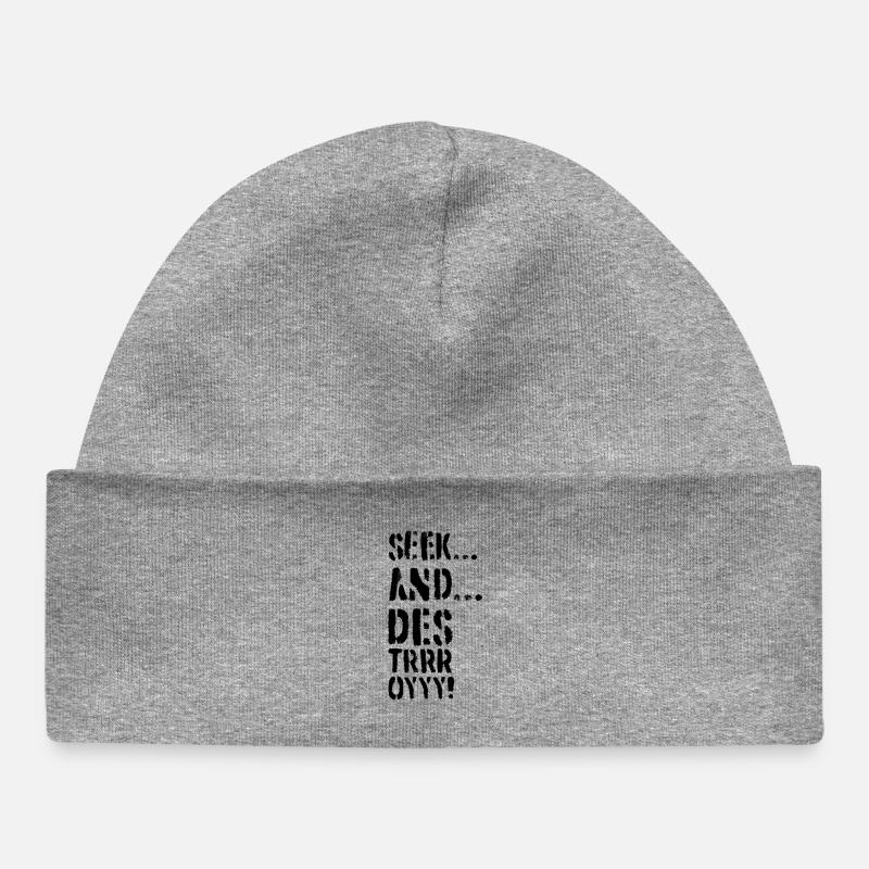 Chercher et détruire - Bonnet bébé bio - gris chiné
