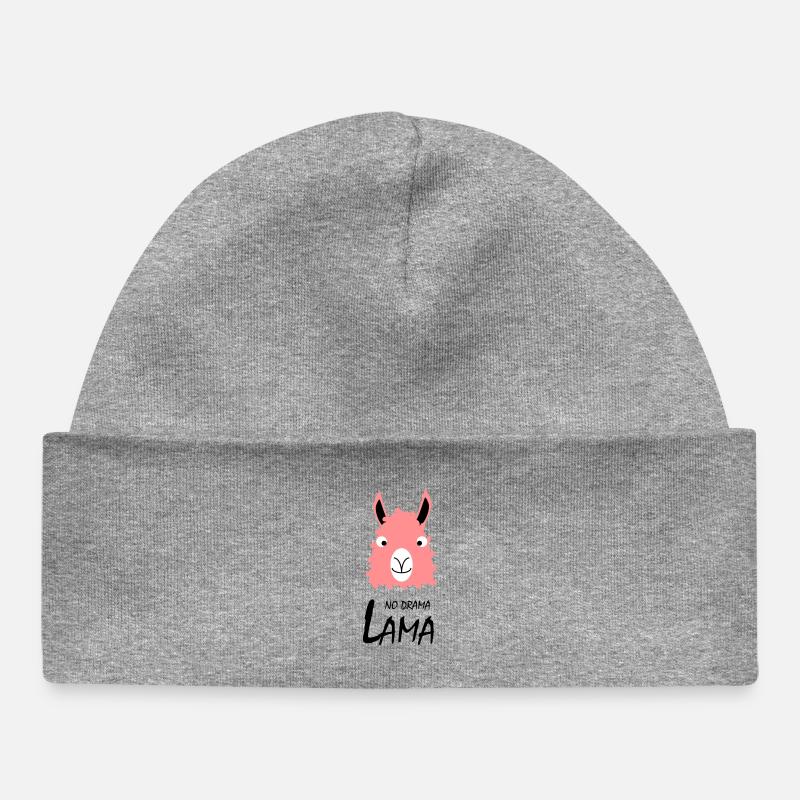 Pas de drame Lama - Bonnet bébé bio - gris chiné