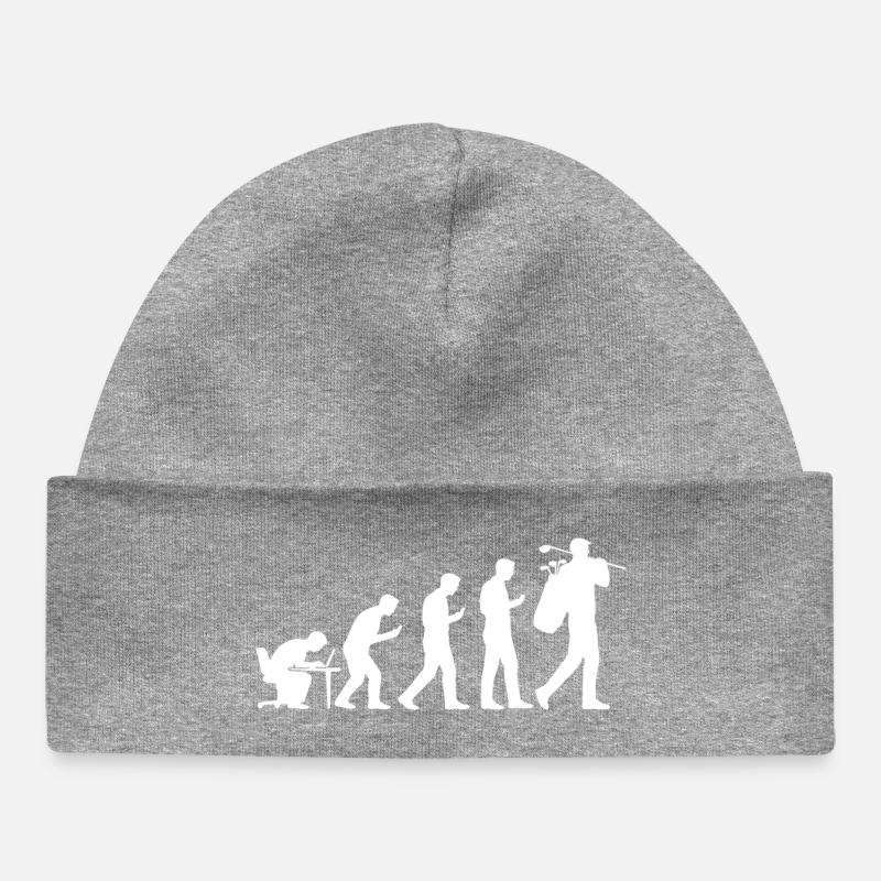 Evolution Golf Cadeau drôle pour golfeurs masculins - Bonnet bébé bio - gris chiné