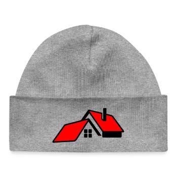 Maison avec logo de toit rouge - Bonnet bébé bio - gris chiné - Devant