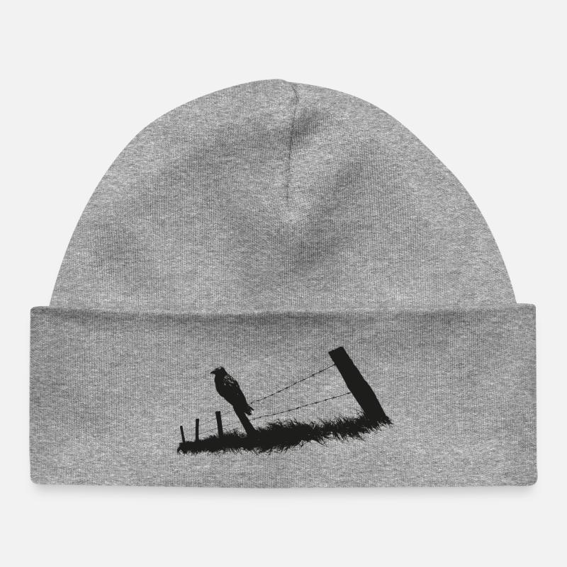 Rabe corbeau clôture clôture de clôture - Bonnet bébé bio - gris chiné