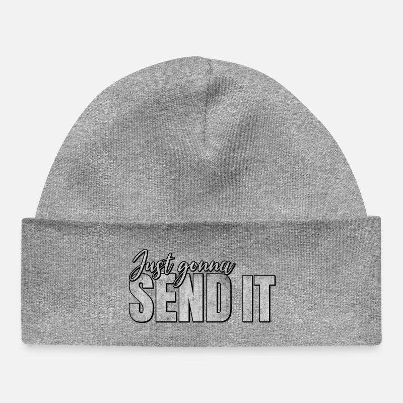 Just going to Send It - Baby Organic Beanie - heather grey