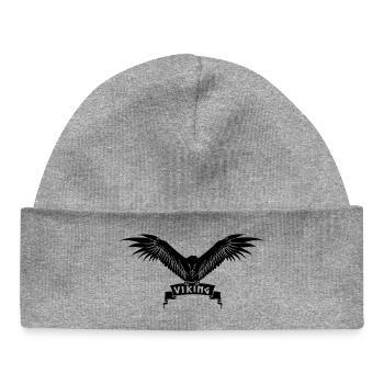 Viking crow - Baby Organic Beanie - heather grey - Front