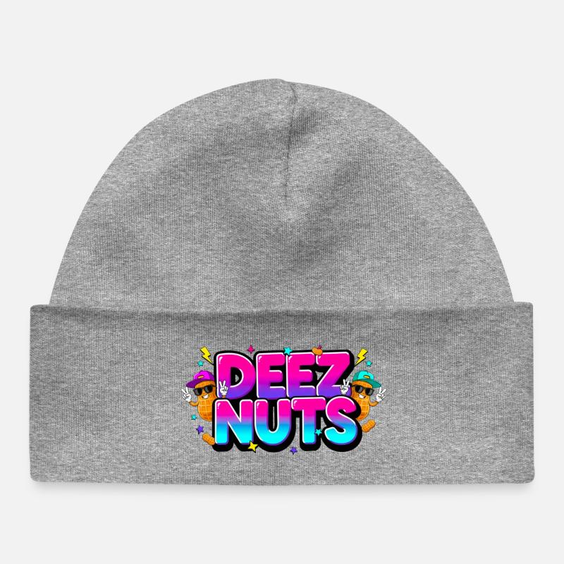 Deez Nuts - Graffiti drôle coloré - Bonnet bébé bio - gris chiné