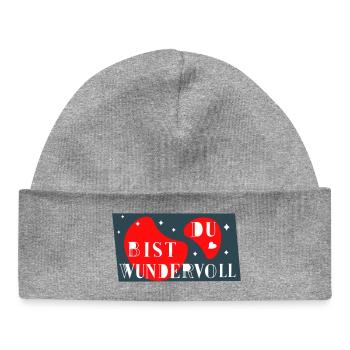 Tu es merveilleuse - Bonnet bébé bio - gris chiné - Devant
