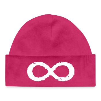 Infinity Sign Symbol Always and Forever - Baby Organic Beanie - hot pink - Front