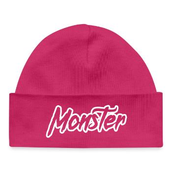 monstre Halloween costuem peur angry effrayant - Bonnet bébé bio - hot pink - Devant