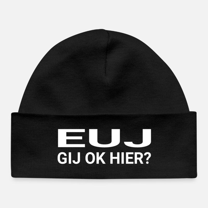 EUJ vous ok ici - Bonnet bébé bio - noir