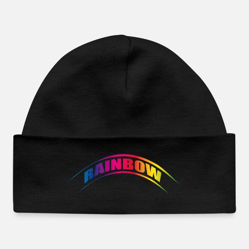 RAINBOW - Baby Organic Beanie - black