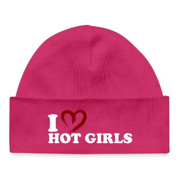Moi ♥ les filles sexy - Bonnet bébé bio - hot pink - Devant