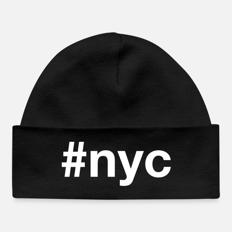 NYC Hashtag - Baby Organic Beanie - black