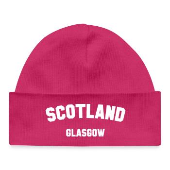 GLASGOW Scotland Schottland - Baby Organic Beanie - hot pink - Front