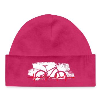 Bike Heartbeat Grafik - Baby Organic Mütze - hot Pink - Vorne