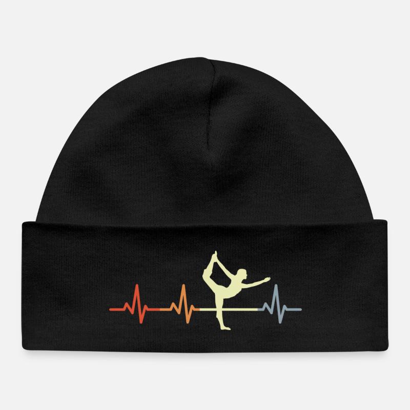 Cardiogramme de yoga - Bonnet bébé bio - noir