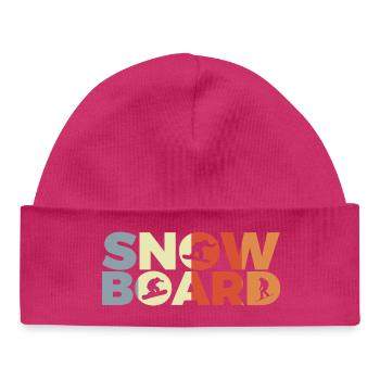 Snowboard lovers - Baby Organic Beanie - hot pink - Front